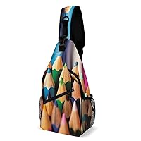 Chest Bag Sling Bag for Men Women Colorful Paintbrush Sport Sling Backpack Lightweight Shoulder Bag for Travel