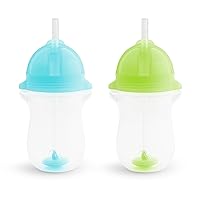 Any Angle™ Weighted Toddler Straw Cup with Click Lock™ Lid, 10 Ounce, Blue/Green, 2 Count (Pack of 1)