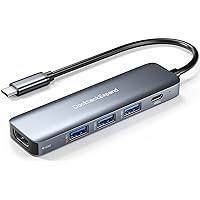 USB C HUB, DockteckExpand USB-C Multiport Adapter 5 in 1 with 4K HDMI, 100W Power Delivery, 3 USB 3.0 Data Ports for MacBook Pro/Air, iPad Pro/Air/Mini 6 and More