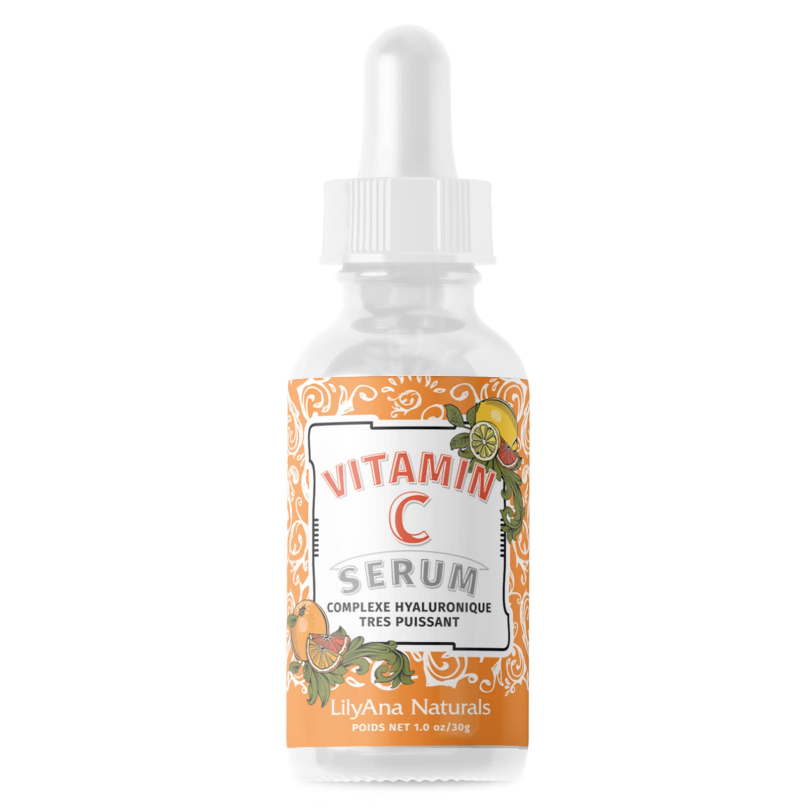 LilyAna Naturals Vitamin C Serum for Face - Face Serum with Hyaluronic Acid and Vitamin E, Anti Aging Serum, Reduces Age Spots and Sun Damage, Promotes Collagen and Elastin - 1oz