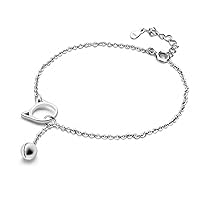 Simple Cute Kitten Small Bell 925 Silver Anklet for Women Girls Ankle Chain Beach Party Gifts Female Anklet
