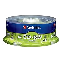 Verbatim CD-RW 700MB 2X-4X with Branded Surface - 25pk Spindle