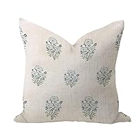 Light Blue Flower Comfy Outdoor Pillow Covers Decorative Bed Pillow Cushion Case Glaciers Airy Light Blue Floral Square Cotton Linen Pillowcases for Home Decor Home Outside Playroom 20x20in