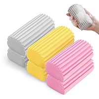 6-Pack Damp Clean Duster Sponge, Reusable Cleaning Sponge Tool, Magic Damp Duster Sponge for Cleaning Blinds, Glass, Baseboards, Vents, Railings, Window Track Grooves