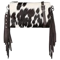 Montana West Women's Leather Small Crossbody Bag Western Clutch Handbag Handbags Purse Cowhide Whipstitches Fringe