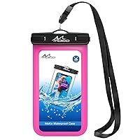 MoKo Waterproof Phone Pouch Holder, Underwater Cellphone Case Dry Bag with Lanyard Armband Compatible with iPhone 14 13 12 11 Pro Max X/Xr/Xs Max/SE 3, Samsung S21/S20/S10/S9, Magenta