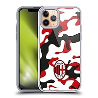 Officially Licensed AC Milan Camouflage Crest Patterns Soft Gel Case Compatible with Apple iPhone 11 Pro and Compatible with MagSafe Accessories