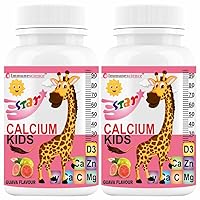 MK Calcium for Kids with Vitamin D3 (VIT d), Magnesium, Zinc, Vitamin C Supplement to Promote Bone, Teeth, Gums, Immunity, and Growth-120 Tablets