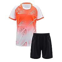 TiaoBug Kids Boys Soccer Jerseys and Shorts Set Sports Team Training Uniform Boys and Girls Youth Shirts and Shorts Set