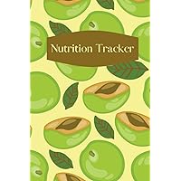 Whole and Half Green Plums Pattern on Yellow Journal to Capture Nutrition Intake: Nutrition Tracker ( 6 x 9 inches, 150 pages)