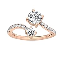 1-8 Carat (ctw) White Gold Round Cut LAB GROWN Diamond Stackable Ring (Color H-I Clarity VS1-VS2)