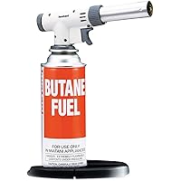 PRO2 Culinary Professional Kitchen Butane Torch | Adjustable Flame Shape Strength 2700 F | Sous Vide Crème Brulee Pastries | Anti-flare | Incl. Stabilizing Stand | Butane Fuel Not Included
