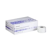 Surgical Tape, Non-Sterile, Air Permeable Plastic, 1 in x 10 yd, 12 Rolls, 1 Pack