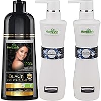 Combo Hair Color Shampoo Black 500ml + Ice Spa Hair Shampoo & Conditioner Set