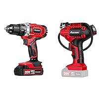 AVID POWER 20V Cordless Drill Set Bundle with Cordless Tire Inflator Air Compressor