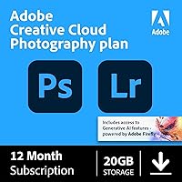 Creative Cloud Photography Plan 20GB (Photoshop + Lightroom) | 12-month Subscription with auto-renewal Creative Cloud Photography Plan 20GB (Photoshop + Lightroom) | 12-month Subscription with auto-renewal Subscription (PC/Mac)