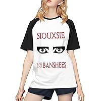 Siouxsie and The Banshees Baseball T Shirt Woman's Casual Tee Summer Crew Neck Short Sleeves Shirts Black