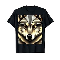 Grey Wolf In Geometric Art Style T-Shirt