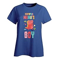 Certified Mama's Boy Baby Dino Dinosaur Graphic Design ABDL Little - Ladies T-Shirt