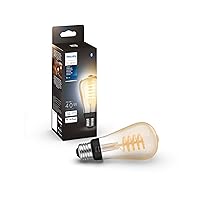 7W ST19 White Ambiance LED Smart Vintage Edison Filament Bulb, Warm - Pack of 1 - E26 - Control with App - Compatible with Alexa, Google Assistant and Apple HomeKit