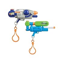 NERF Super Soaker Nano Blasters with Keychain – 2 Pack Mini Water Guns with 18 Ft Range for Big Battles
