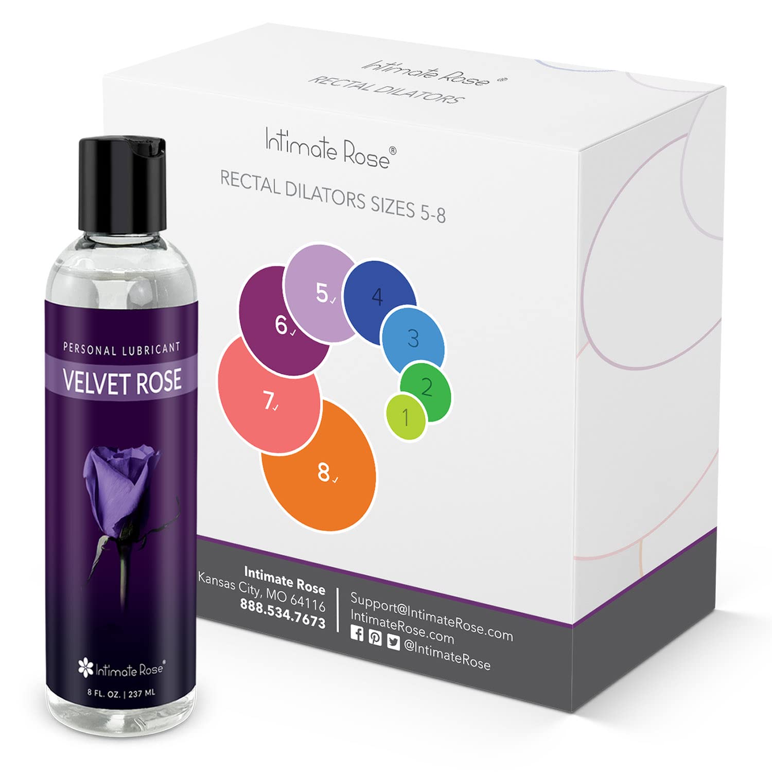 Save 10% on Intimate Rose 4-Pack Rectal Trainers - Size 5-8 & Velvet Rose Lubricant Bundle.
