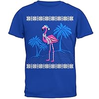 Flamingo Winter Ugly Christmas Sweater Mens Soft T Shirt