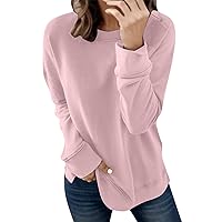Sweatshirts for Women Autumn Casual Fashion Round Neck Long Sleeve Pullover Sweatshirt Simple Color Printed Hoodie