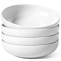 LE TAUCI Pasta Bowls 45 OZ, Large Bowls for Serving Salad, Soup, Pasta, Noodle, Dinner, Kitchen Bowl Plates, Microwave Safe - 8.5 Inch, Set of 4, White