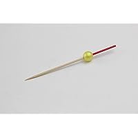 Manyo 18254A Natural Material Domestic Yellow Pearl Skewers, Red, 3.0 inches (7.5 cm), 100 Pieces