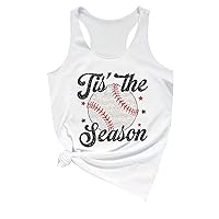 The Season Retro Baseball Lover Game Day Tank Top Cute Workout Graphic Casual Summer Sleeveless Adult 2 X