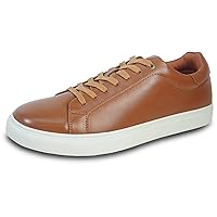 Men Fashion Sneaker AL05 Classic Lace Up Oxford Casual Shoe with Removable Insole for Prom Party and Any Occasions for Prom Party and Any Occasions Black Cognac and White