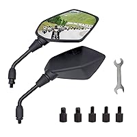Universal Motorcycle Rear View Mirrors for M8 M10 Threaded Bolt Double Take Mirror Mount Compatible with Motorcycle Scooter Moped Polaris Sportsman Honda ATV Dirt Bike Cruiser