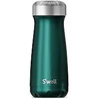 S'well Stainless Steel Traveler, 16oz, Green Sapphire, Triple Layered Vacuum Insulated Containers Keeps Drinks Cold for 24 Hours and Hot for 12, BPA Free, Easy Carrying On the Go