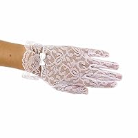 Lace Gloves for Girls in Wrist Length, Asst. Sizes and Colors Glove Size and Color: White Age 8-12