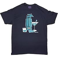 PosterPop Shag Turquoise Tiki Drink T-Shirt Navy Blue