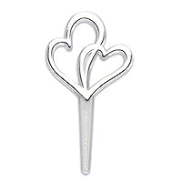 24 Count Double Silver Heart Love Cupcake Picks Toppers Wedding Bridal Shower Party Supplies