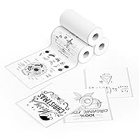 White Thermal Sticker Paper for D1 Pocket Printer, 57mm x 2.8m, Diameter 25mm, 3 Rolls Regular Self-Adhesive Thermal Paper (Adhesive)