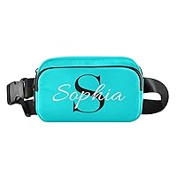 Custom Bright Blue Fanny Pack for Women Men Personalizied Belt Bag Crossbody Waist Pouch Waterproof Everywhere Purse Fashion Sling Bag for Running Travel