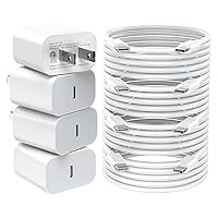 iPhone Charger Fast Charging,20W PD USB C Wall Charger 4 Pack with 6FT Fast Charging Cable - Fast Charger for iPhone 14/14 Pro Max/13/13 Pro/12/12 Pro/11/11 Pro/XS, iPad