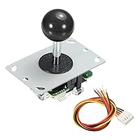 PATIKIL Ball Top Game Joystick Classic 4-Way Adjustable Competition Style Self-Reset Black with Harness for Gaming Cabinet Button Kit