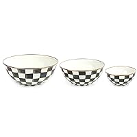 MACKENZIE-CHILDS Courtly Check Enamel Mixing Bowls - Set of 3