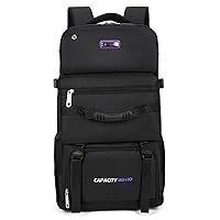 60L/80L Hiking Backpack Outdoor Sport Travel Daypack for Climbing Camping Touring Portable Expandable Daypack (Black Purple)