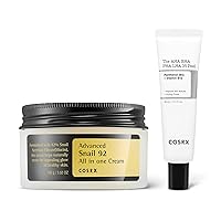 COSRX Chemical Exfoliation for Sensitive Skin- Snail 92% Moisturizer & AHA BHA PHA LHA Peeling Gel, Korean Skincare