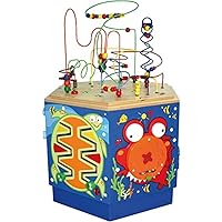 Hape Coral Reef Wooden Activity Center Table L: 25.7, W: 29.7, H: 35 inch
