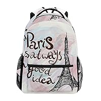 ALAZA Paris Always Good Idea Eiffel Tower Stylish Large Backpack Personalized Laptop iPad Tablet Travel School Bag with Multiple Pockets