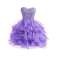 Organza Ball Prom Homecoming Dresses Short Sweet 16 Quinceanera Gowns