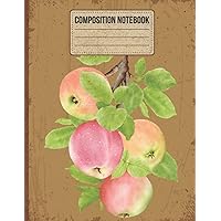 Composition Notebook College Ruled: Apples Fruit Antique Illustration Notepad for Coworkers, Students, Teachers, Colleagues | Unique College Ruled ... Notes, to-do List, Diary, Notes & Passwords