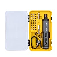 TOUGH MASTER Cordless Screwdriver Electric 3.6V Rechargeable 24pcs Bit Set Magnetic Bit Holder USB Charging Cable