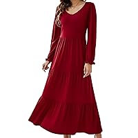 KOJOOIN Flowy Swing Tiered Casual Dresses for Women